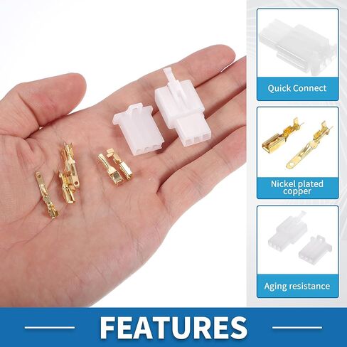 3 Pin Car Electrical Wire Connector Plug Kits Waterproof 2.8 Series Male Female Cable Terminal Housing Plastic Copper White in Saudi Arabia