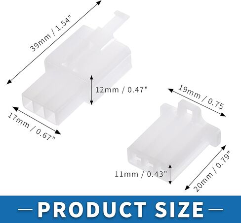 3 Pin Car Electrical Wire Connector Plug Kits Waterproof 2.8 Series Male Female Cable Terminal Housing Plastic Copper White in Saudi Arabia