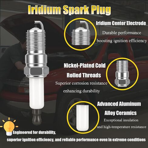 حزمة ملفات الإشعال المربعة UF271 / أسلاك توصيل الإشعال / شمعات إشعال إيريديوم مزدوجة لسيارة تشيفي سيلفرادو سوبربان أفالانش إكسبريس / جي إم سي يوكون سافانا سييرا / سي أديلاك إسكاليد / هامر H2 4.8 لتر 5.3 لتر 6.0 لتر D581 in Kuwait