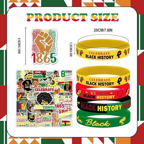 122 قطعة من هدايا الحفلات لشهر التاريخ الأسود، دفاتر الملاحظات السائبة، أقلام الرصاص من السيليكون، ملصقات لشهر التاريخ الأسود، لوازم يوم الحرية الأمريكية الأفريقية in Kuwait