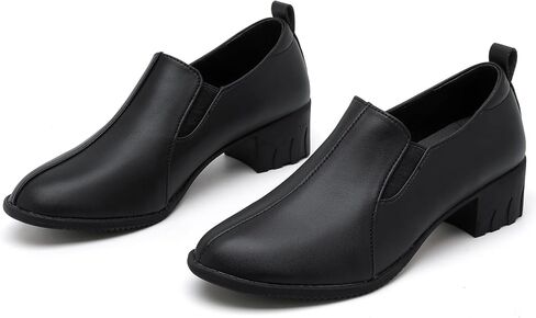 Loafers for Women Low Chunky Block Heels Pumps Comfortable Slip-on Heeled Loafers Dress Work Shoes for Office Business in Saudi Arabia