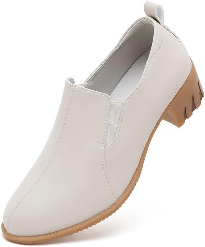 Loafers for Women Low Chunky Block Heels Pumps Comfortable Slip-on Heeled Loafers Dress Work Shoes for Office Business in Saudi Arabia