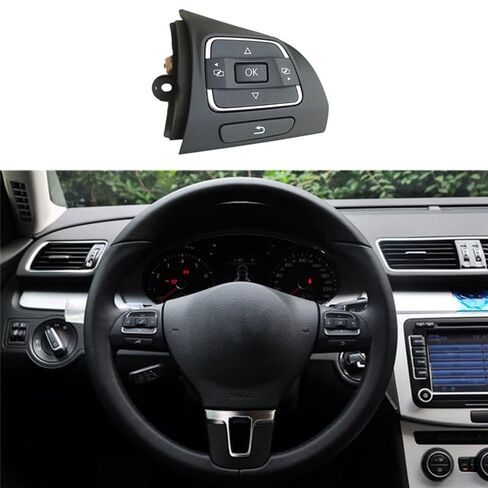 Steering Wheel Mounted Cruise Control Switch Butto Car Side MFD Steering Wheel Buttons Switch/Fit for Golf MK6 Tiguan Jetta EOS 5C0959537A/5C0959538B in Saudi Arabia