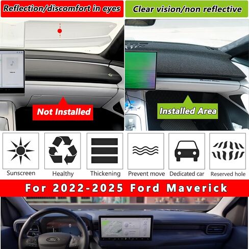 Dashboard Cover Dash Cover Mat Pad for Ford Maverick 2022 2023 2024 2025 with Custom Fit Dashboard Accessories UV Rays Protector in Saudi Arabia