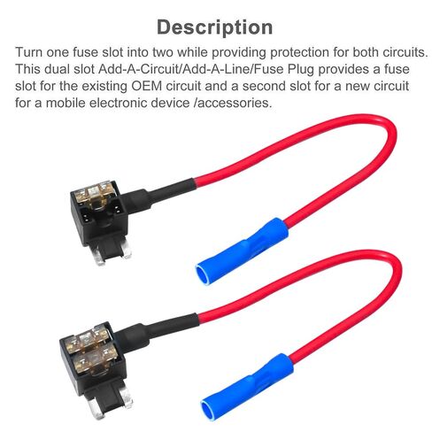 5 عبوات من مهايئ حنفية صمامات السيارة الإضافية 12 فولت، حامل فيوز صغير الحجم مع صمامات 10 × 5 أمبير للشاحنات والقوارب وسيارات الدفع الرباعي - عالمية لتركيب الإلكترونيات بنفسك in Kuwait