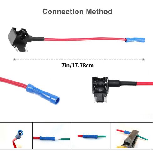 5 عبوات من مهايئ حنفية صمامات السيارة الإضافية 12 فولت، حامل فيوز صغير الحجم مع صمامات 10 × 5 أمبير للشاحنات والقوارب وسيارات الدفع الرباعي - عالمية لتركيب الإلكترونيات بنفسك in Kuwait