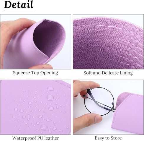 4 PCS Soft Eyeglass Case, 4 Colors Soft Glasses Case for Women Men, 7x3 Inch Portable PU Eyeglasses Pouch in Saudi Arabia