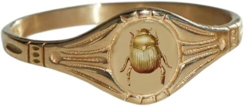 Beetle Signet Ring ~ Pinky Signet Ring ~ Gold Beetle Band~ Minimalist band~ 925 Silver ~ Gift For Her in Saudi Arabia