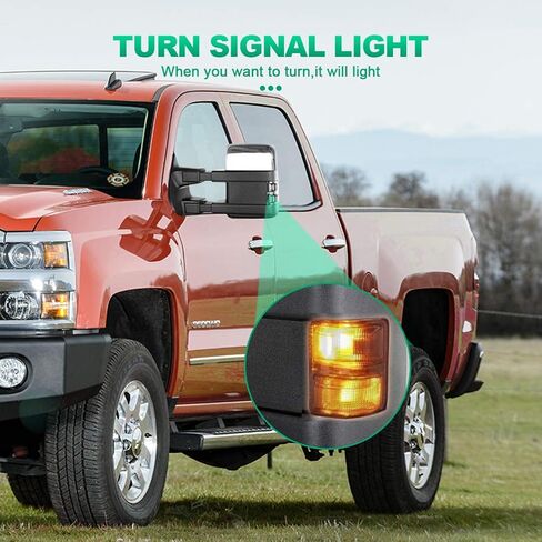 مرايا السحب الجانبية للسائق والركاب من AUTOMUTO متوافقة مع 1999-2007 لفورد لـ F250/لـ F350/لـ F450/لـ F550، ضوء إشارة الانعطاف المُسخن بالكروم المُعدل بقوة فائقة in Saudi Arabia