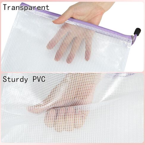 12pcs Mesh Zipper Pouch Bags, 8 Size Zipper Bags for Organizing,Mesh Bags with Zipper, Waterproof File Bags for School, Puzzles, Cosmetics, Travel Accessories, Board Games Office Supplies in Kuwait