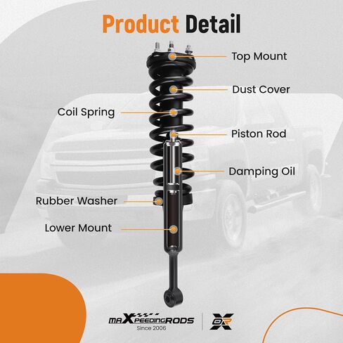 2 قطعة من الدعامات الأمامية من maxpeedingrods لسيارة Toyota Tundra 2007-2021 4WD, 171119R 171119L ممتص الصدمات دعامة كاملة مع مجموعة زنبركية ملفوفة in Kuwait