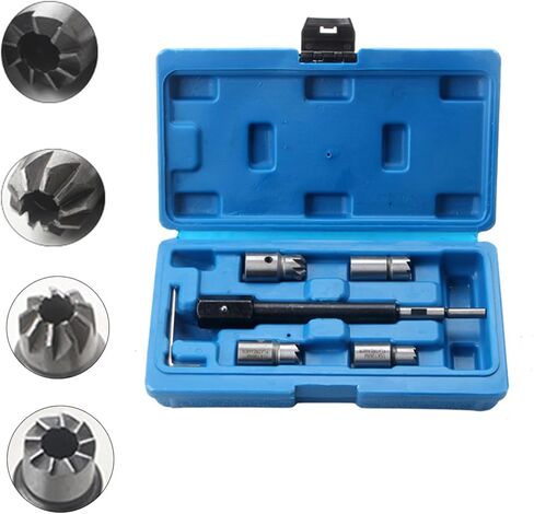 6 Piece Fuels Nozzle Reamer Set Engine Performances Optimization Tool Professional Steel Design for Mechanics Fuels Engine Performances Cleaning Tool in Kuwait