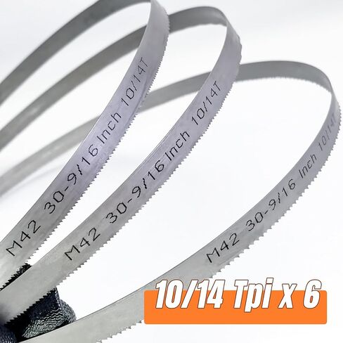 6 عبوات من شفرات المنشار الحزامي المحمولة لمنشار حزام الوقود ميلووكي M12، 30-9/16 بوصة × 1/2 بوصة × 0.02 بوصة، شفرات المنشار الحزامي لقطع المعادن، 18 TPI، ثنائية المعدن M42 in Kuwait