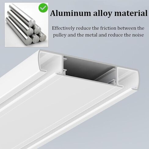 Double Track Ceiling Curtain Track Set, 15.7FT (480CM) - Easy Installation, Versatile White Design for Enhanced Privacy in Open Spaces - Perfect for Home & Office Use in Saudi Arabia