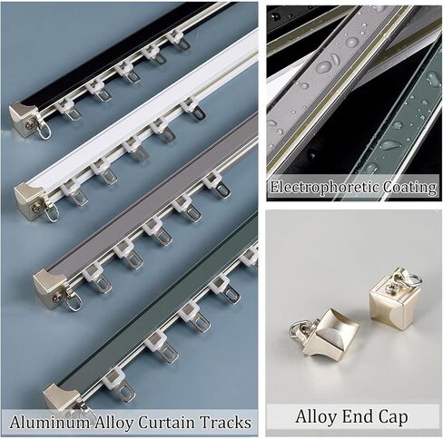 Heavy Duty Soundproof Room Divider Ceiling Track Set - Adjustable Curtain Rods for Living Room & Bedroom, Grey Wall, 1.6m (2 x 80cm) - Perfect Privacy Solution in Saudi Arabia