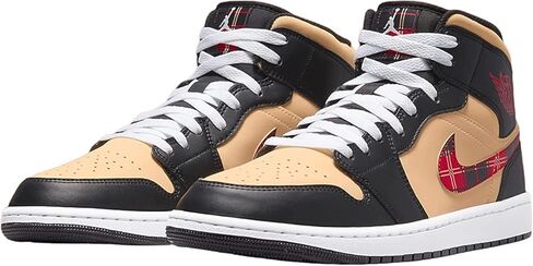 حذاء Nike Air Jordan 1 Mid SE - أسود / متعدد الألوان / سمسم / أحمر ناري / أبيض in Saudi Arabia