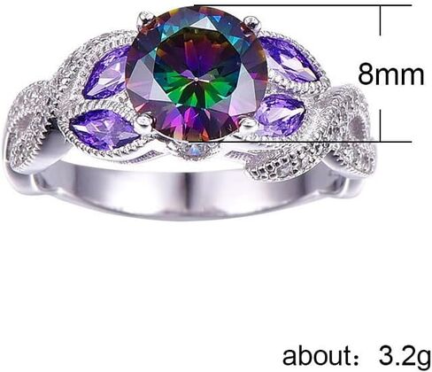 1pc Elegant Iridescent Gemstone Ring for Women Ideal for Parties and Dates Versatile Trendy Birthday Gifts in Saudi Arabia