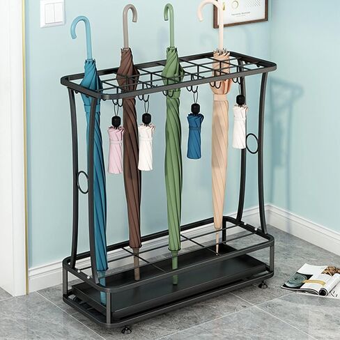tonchean Umbrella Rack Stand,21-Slots Umbrella Holder with Removable Drip Tray Umbrella Storage Free Standing Decor for Home Office Entryway(Black) in Kuwait