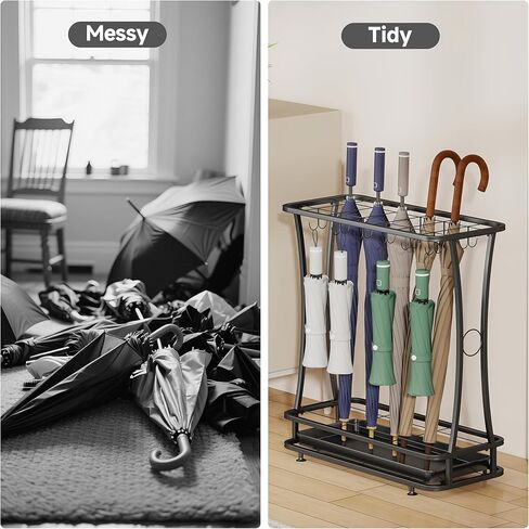 tonchean Umbrella Rack Stand,21-Slots Umbrella Holder with Removable Drip Tray Umbrella Storage Free Standing Decor for Home Office Entryway(Black) in Kuwait