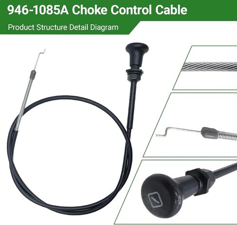 كابل التحكم في الاختناق 946-1085A لقطع غيار جزازة العشب MTD Cub Cadet Troy-Bilt 746-1085 946-1085 746-1085A 60-057 - مناسب تمامًا لجزازة الركوب من سلسلة LT1042 LT1045 LT1046 LT1050 & MTD 600/700 in Kuwait