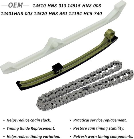 Cam Timing Chain and Tensioner Guide Kit Compatible with Honda Rincon 650 680 Pioneer 700 700-4 SXS700 OEM# 14510-HN8-013 14515-HN8-003 14401HN8-003 in Saudi Arabia