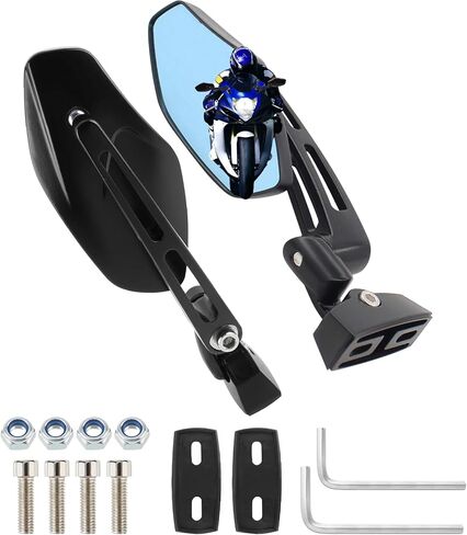 Racing Motorcycle Rearview Mirrors Triple Adjustment Blue Class Side Mirror for Yamaha YZF R1 R6 600 /for Kawasaki 250 500 ZX6 ZX10R /Suzuki GSXR GSXR 600 750 1000 /for Honda CBR 600 929 954 1000 in Saudi Arabia