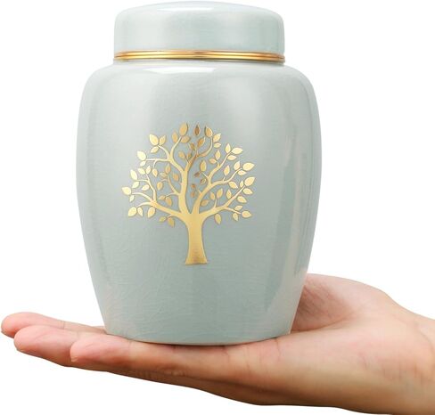 Medium Urns for Human Ashes Adult Male or Famale,Urn for Ashes for Women,Ceramic Tree of Life Keepsake urn,Babies & Pets urn,Holds Up to 45LBS(45Cubic inch)(Velvet Bag Included) in Saudi Arabia