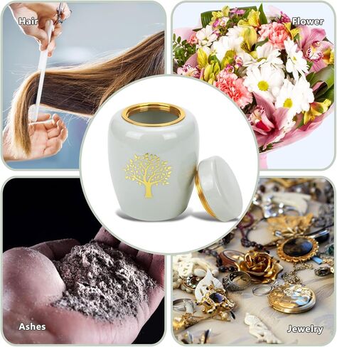 Medium Urns for Human Ashes Adult Male or Famale,Urn for Ashes for Women,Ceramic Tree of Life Keepsake urn,Babies & Pets urn,Holds Up to 45LBS(45Cubic inch)(Velvet Bag Included) in Saudi Arabia