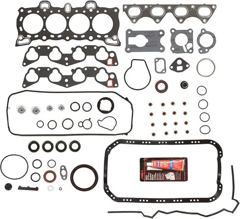 طقم إعادة تدوير محرك Evergreen FSBRR4026 متوافق مع 88-91 Honda CRX Civic 1.6 SOHC D16A6 مجموعة حشية كاملة، محامل قضيب رئيسية ذات حجم قياسي، حلقات مكبس ذات حجم قياسي in Kuwait