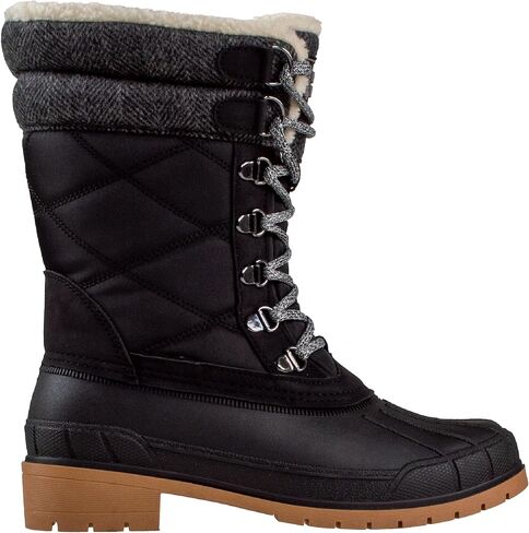 أحذية شتوية طويلة للثلج من Ice Fields للنساء، دافئة، معزولة، مبطنة بالصوف، هيكل مقاوم للماء، جزء علوي من الجلد in Kuwait