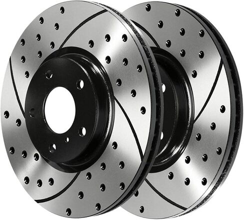 4pcs Disc Brake Rotor Set Kit Assembly Front Rear Left Right ABS Steel Coated Drilled Slotted for Nissan for Murano 3.5L 2005-2007 2011-2014 880307 12042080 PR41377PR41350 in Saudi Arabia