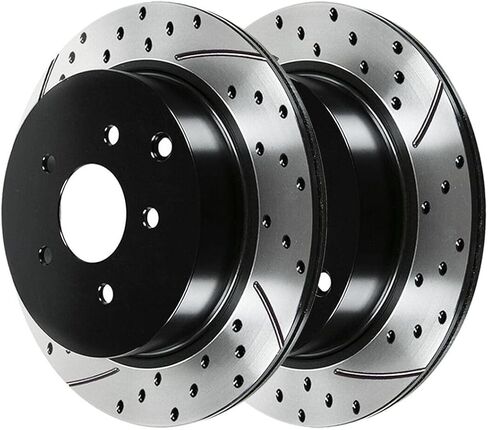 4pcs Disc Brake Rotor Set Kit Assembly Front Rear Left Right ABS Steel Coated Drilled Slotted for Nissan for Murano 3.5L 2005-2007 2011-2014 880307 12042080 PR41377PR41350 in Saudi Arabia
