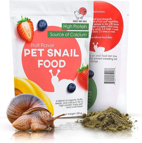 Snout & Shell Vegetable Flavored Pet Land Snail Food - Tasty High-Protein, Calcium Blend for Snails, Easy Addition to Your Garden Snails Terrarium or Snail Habitat in Kuwait