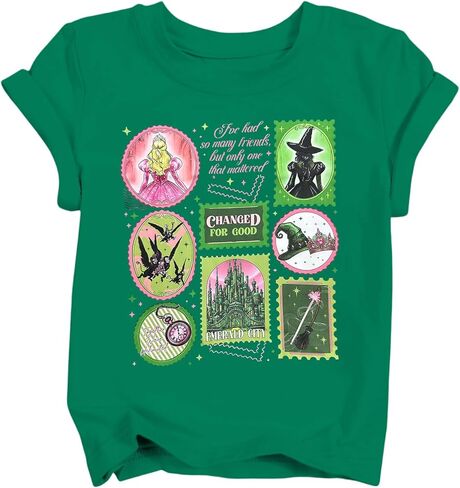 Girl Musical Shirt Magical Witch and Princess T Shirts Pink Green Tees Movie Short Sleeve Tops in Kuwait