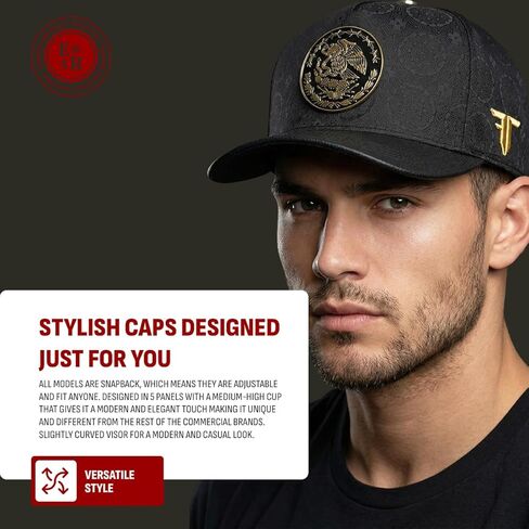 – FT163 – قبعة Snapback الأصلية – قبعة بيسبول سائق الشاحنة – تصميم مطرز النسر المكسيكي قابل للتعديل – أسود in Saudi Arabia