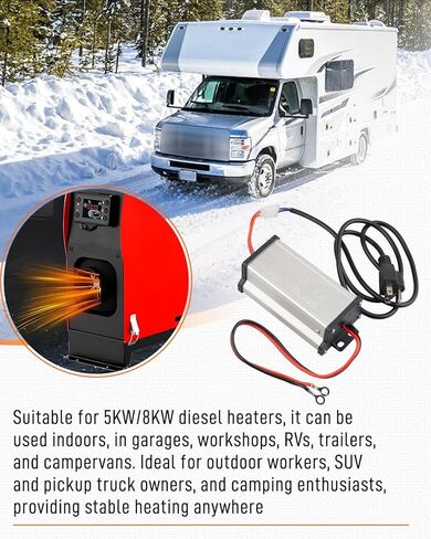 12V Power Supply Adapter for Diesel Heater – 110V to 12V Transformer Power Converter for 5KW/8KW Diesel Air Heater, AC to DC Adapter for Home & Garage Use, Stable 12V/25A Output in Saudi Arabia