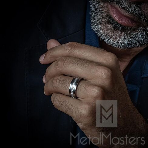 Metal Masters Co. Tungsten Carbide Wedding Band Eternity Ring, Cubic Zirconia Inlay Comfort Fit 8mm in Saudi Arabia