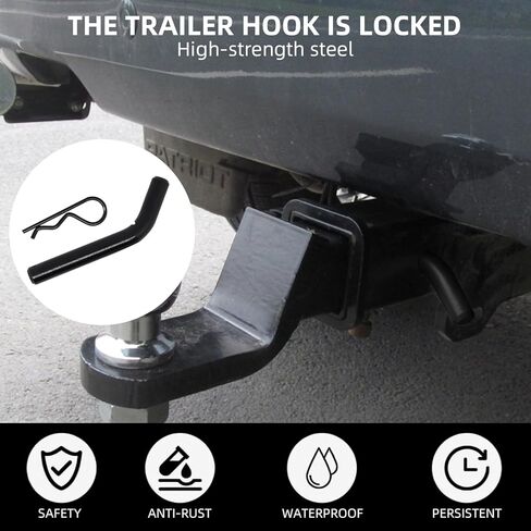 قطر 5/8 بوصة، دبوس ومشبك وصلة مقطورة متين ممتاز مع رأس محزز، (أسود) يناسب دبوس ومشبك مقطورة عالي التحمل مقاس 2-1/2 أو 2 بوصة in Kuwait