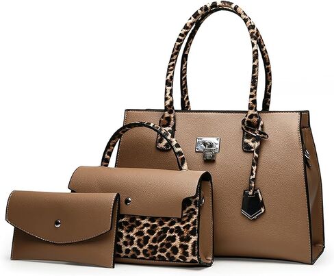 FANDARE Women Handbags Wallet Tote Shoulder Bag PU Leather Top Handle Satchel Purse Set 3pcs Set in Saudi Arabia