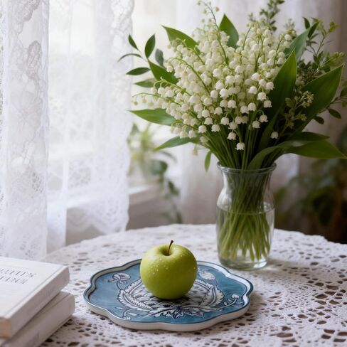 Hand-Painted Blue and White Ceramic Plate 6.7 Inch, Floral Chinoiserie Decorative Plate for Shelf Cabinet, Kitchen Dinnerware Dessert Cheese Sushi Snack Dishes, Great Housewarming Gift in Saudi Arabia