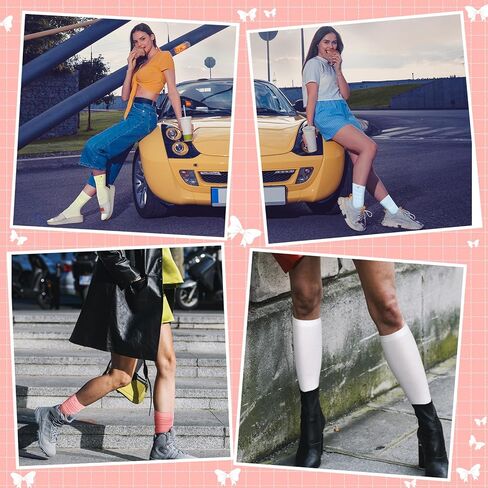 Shihanee 4 Pairs Women's Grip Knee High Socks Cute Grippy Long Slouch Socks for Pilates Yoga Barre Fitness Hospital Home in Saudi Arabia