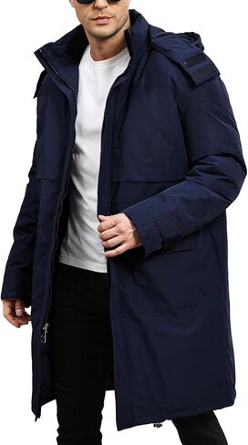 Yimoon Mens Long Parka Winter Coats Water-resistant Warm Thicken Hooded Puffer Jacket Heavy Padded Windbreaker Outerwear in Saudi Arabia