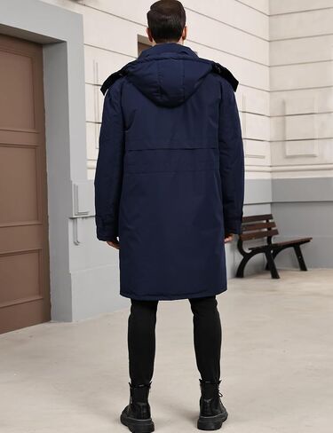 Yimoon Mens Long Parka Winter Coats Water-resistant Warm Thicken Hooded Puffer Jacket Heavy Padded Windbreaker Outerwear in Saudi Arabia