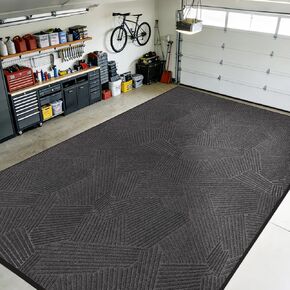 Heavy Duty Door Mat Indoor Outdoor, 5′ x 7′ Low Profile Non Slip Commercial Floor Mat for High Traffic, Grid-Pattern Waterproof All-Weather Industrial Entryway Rug for Garage, Patio in Saudi Arabia