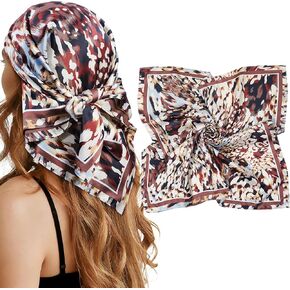 Mesovor 27.5 "وشاح رأس على شكل نمر قابل للعكس للنساء، وشاح رأس أنيق مثل الحرير وشاح للرقبة ووشاح علوي in Kuwait