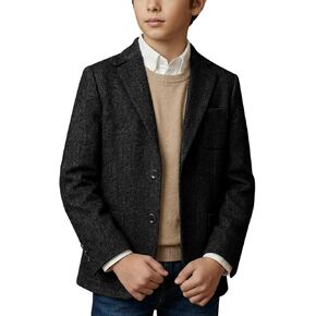 سترة بدلة JPF Kids Herringbone Tweed Blazer للأولاد بمقاس نحيف للأولاد في سن المراهقة للمدرسة من التويد سترة رياضية in Kuwait