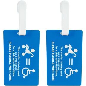 2 Pack Stroller as Wheelchair Tag – High Visibility Stroller Identification Tag with Removable Info Card & Cable Strap, Travel Priority Stroller Sign for Airports & Theme Parks in Saudi Arabia