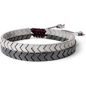 أساور زوجين له ولها، سوار من الفولاذ المقاوم للصدأ بعقدة حب قابلة للتعديل ومجموعة أساور هندسية من الحجر الطبيعي، أساور متطابقة للأزواج، هدية عيد ميلاد للعشاق in Kuwait