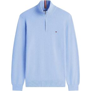 TOMMY HILFIGER Men's 1/4 Zip Mockneck Pullover Sweater, BlueHtr, M in Saudi Arabia