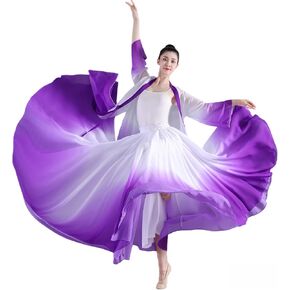 CISMARK 720 35" Long Women's Fairy Lyrical Dance Skirt Gradient Color Swing Skirt Ballet Modren Dance Costumes in Saudi Arabia